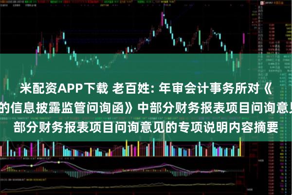 米配资APP下载 老百姓: 年审会计事务所对《关于2024年年度报告的信息披露监管问询函》中部分财务报表项目问询意见的专项说明内容摘要