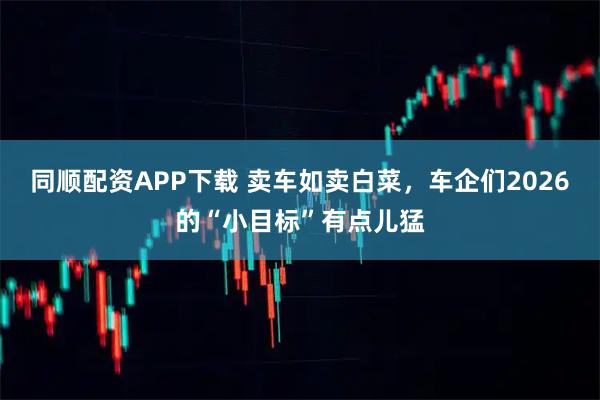 同顺配资APP下载 卖车如卖白菜，车企们2026的“小目标”有点儿猛