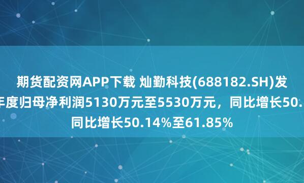 期货配资网APP下载 灿勤科技(688182.SH)发预增，预计半年度归母净利润5130万元至5530万元，同比增长50.14%至61.85%